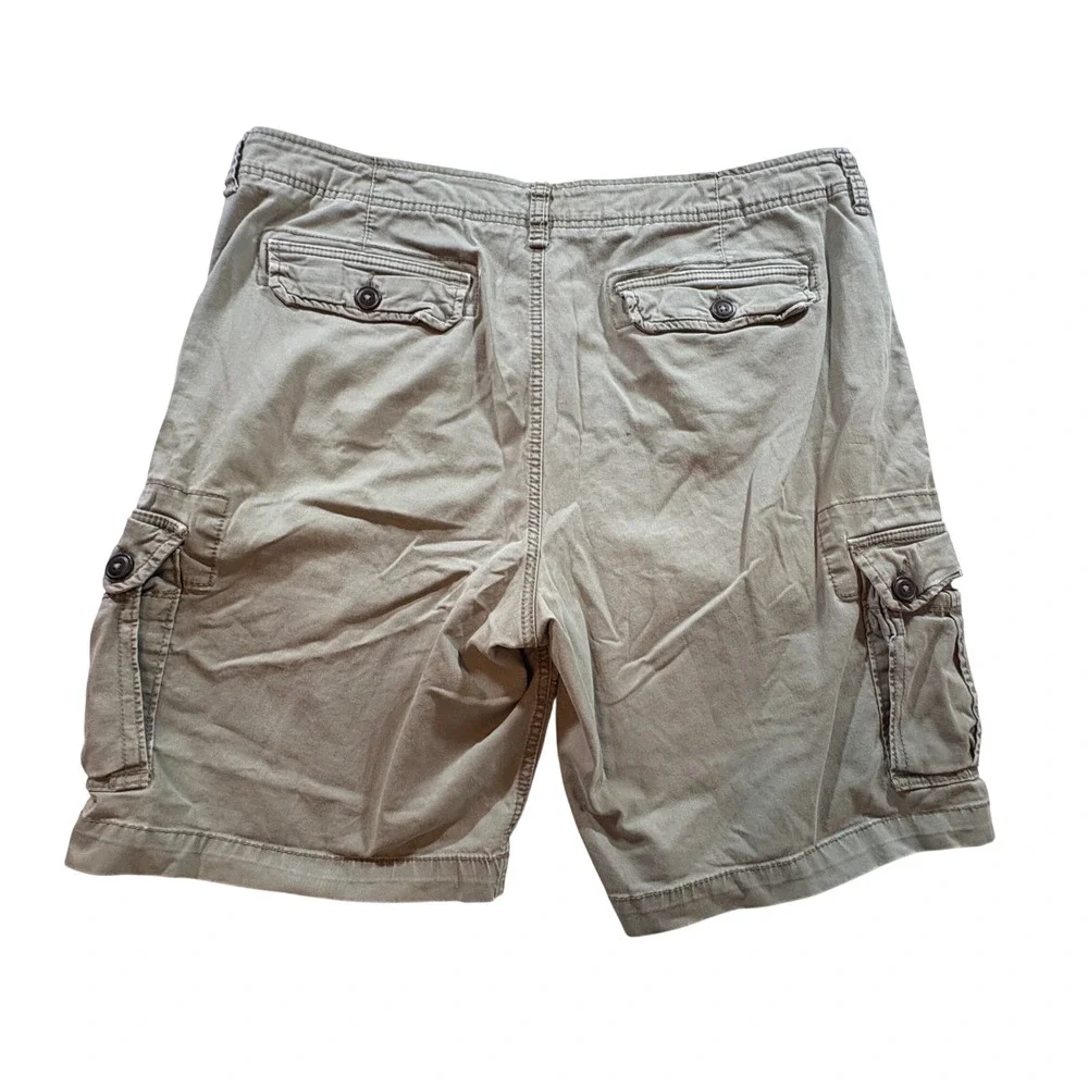 Aero Cargo Shorts Mens 38 Olive Green Cotton Stretch Casual Outdoor Hiking